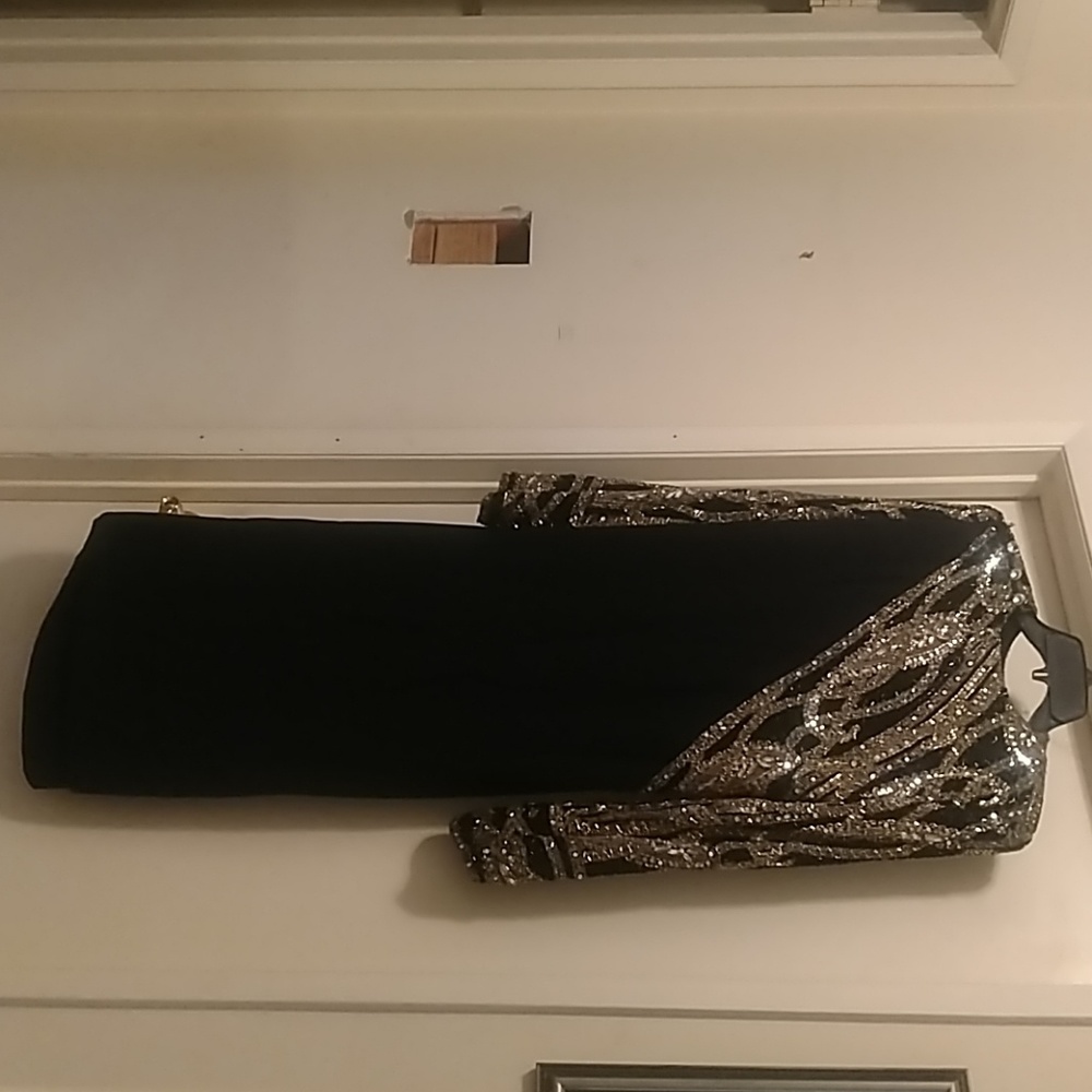 Vintage Bob Mackie Black Crepe Beaded dress